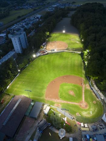 Floodlighting at Attnang Athletics was a long held dream which finally became a reality