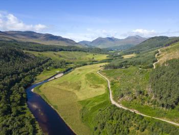 Looking upstream from Loch Meig towards the head of Strathconon, Ross-shire