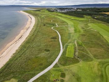 The Royal Dornoch Golf Course Looking South towards the village & the Dornoch Firth