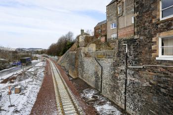 Looking north on the edge of Galashiels before it crosses the Gala Water